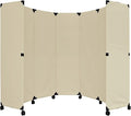 Versare MP10H Portable Folding Wall Partition | Economical 5 Panel Design | Portable Room Divider On Wheels | Adjustable, Freestanding Setup | Multiple Widths
