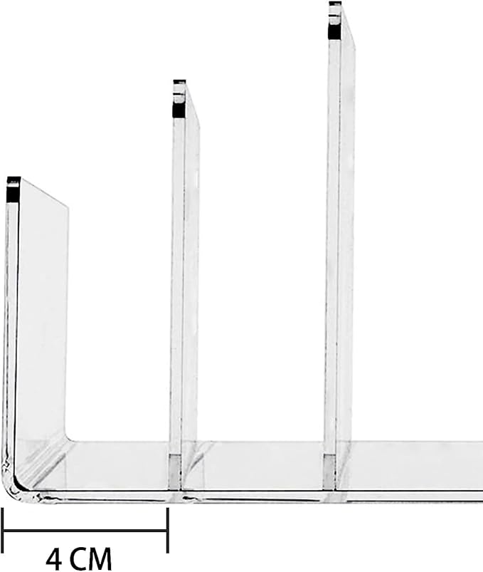 Halyuhn Acrylic File Organizer, 4Sections Clear Desk Organizer for Home Office, Desktop File Folder, Acrylic Mail Organizer Countertop for Notebook, Document and Paper, Clear File Holder,1Pcs