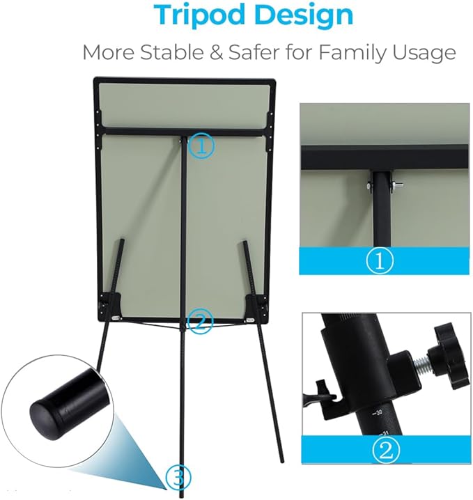 DexBoard 2 Pack Whiteboard Easel 36" x 24" Height Adjustable, Magnetic Dry Erase Board with Tripod Stand, Portable Presentation Easel Includes Flip Chart Paper Pad (25 Sheets), Magnets & Eraser