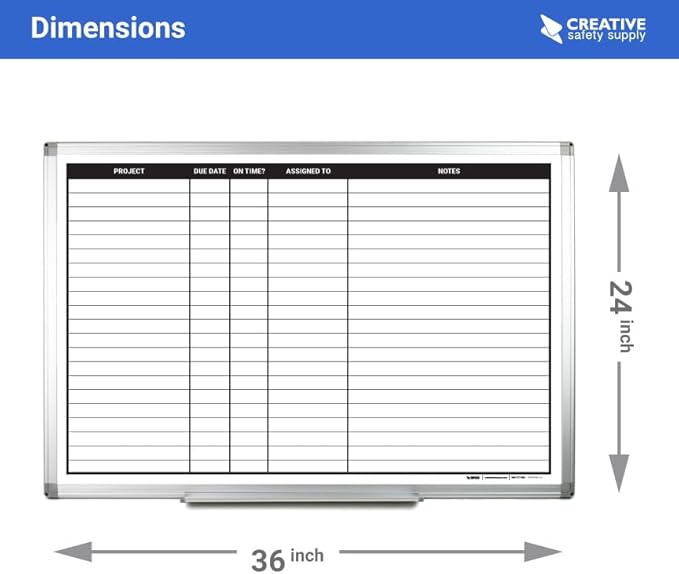 Project Planning Dry-Erase Whiteboard 36" x 24"