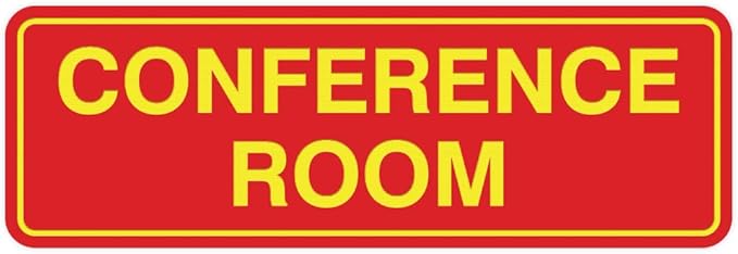 Standard Conference Room Sign - Red/Yellow - Large 1 Pack