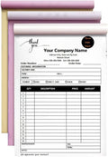 Personalized Invoice Book Custom 2 Part/3 Part Receipt Book Quote Estimate Order Forms Carbonless Form with Your Company Name Logo Address,2-10 Books (Style 11)