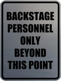 Portrait Round Backstage Personnel Only Beyond This Point Door or Wall Sign Easy Installation | Music | Concert | Festivals Sign (Brushed Silver) - Medium