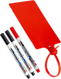 200Pcs Plastic Seals Shipping Label Tags, Writable Marker Big Sign Tie for Logistics, 255mm Total Length Self Locking Inventory Waterproof Tag Fastener (Red)