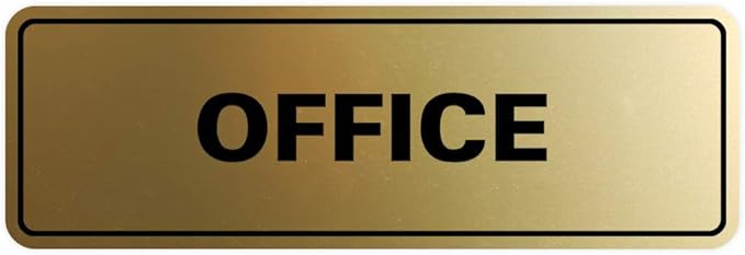 Signs ByLITA Standard Office Sign - Professional Business Signage - Easy to Install (Brushed Gold) - Medium 1 Pack