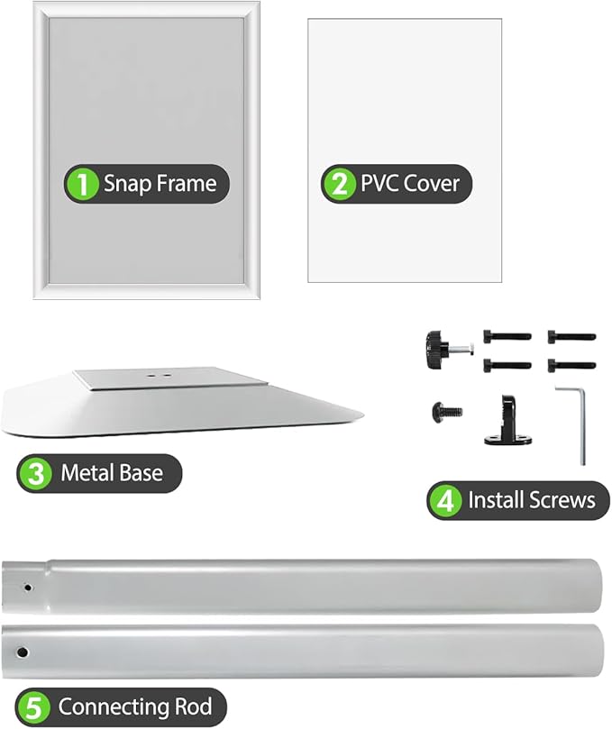 INNOVSIGN 3Packs Heavy Duty Adjustable Pedestal Poster Sign Stand, 11x17 Aluminum Open Floor Standing Sign Holder for Vertical and Horizontal View Display, Silver