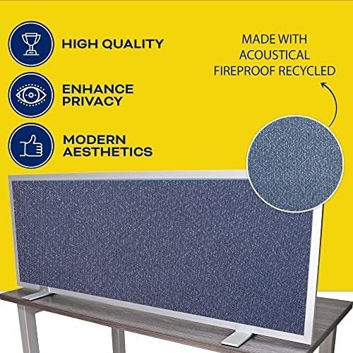OBEX Acoustical Free Standing Privacy Screen, Cubicle Accessories Desk Privacy Panel, Desk Dividers for Office, Office Furniture Partitions Portable Sound Proof Dividers, 12" x 48", Graphite