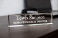 SignsByLITA Personalized Acrylic Desk Name Plate 2" x 8" - Office Desk Accessories Décor