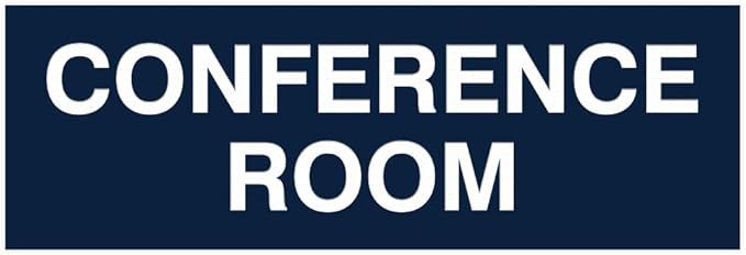 Signs ByLITA Basic Conference Room Sign (Navy Blue/White) - Large