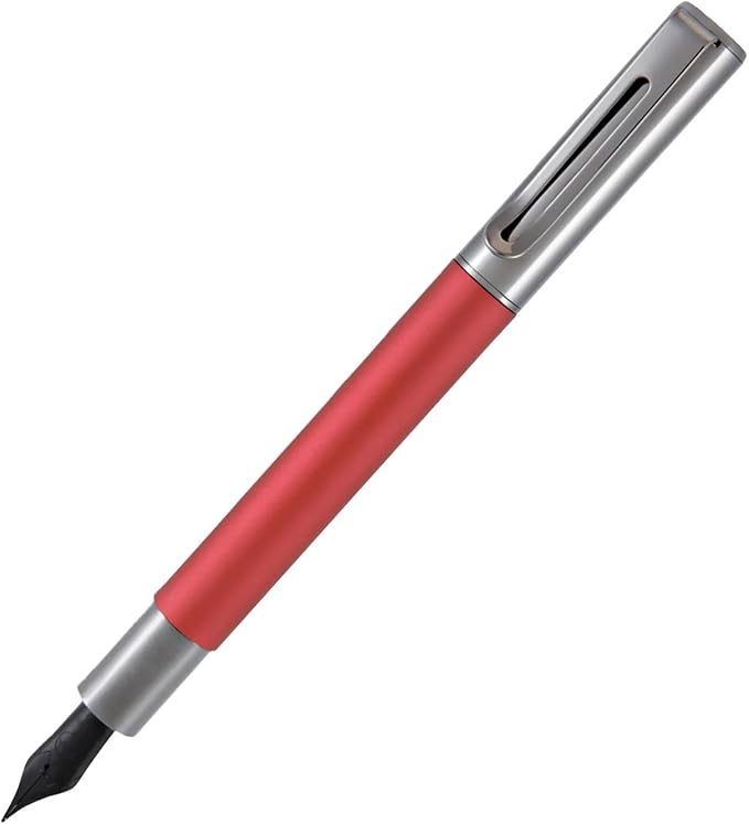 Monteverde USA Ritma Fountain Pen in Red – Medium Nib, Balanced JoWo Stainless Steel, Refillable Ink Cartridge/Converter – Ideal for Professionals & Writing Enthusiasts
