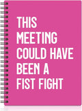 XQLZY This Meeting Could Have Been A Fist Fight Rose Red Spiral Notebook, Funny Corporate Humor Notepad, Office Sarcastic Humor Gifts for Men Women Coworker BFF Friend, Coworker Christmas Gifts