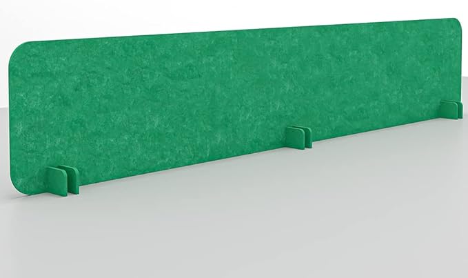 Escape 12" Freestanding Desk Divider | Eco-Friendly Acoustic Privacy Screen | Noise Reducing Desk Partition | 59" Wide | Orange Yellow