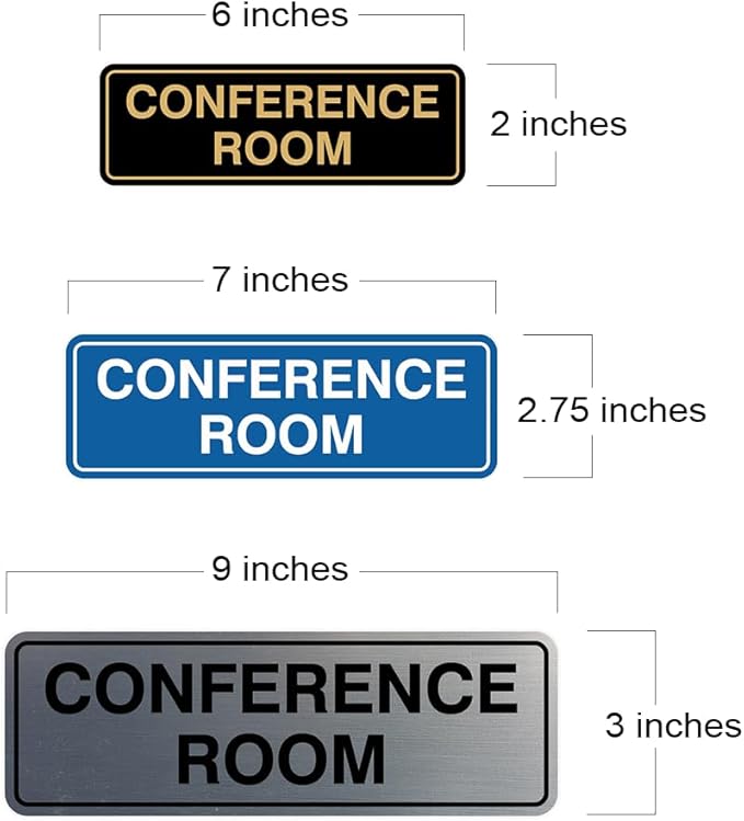 Standard Conference Room Sign - White - Medium 2 Pack