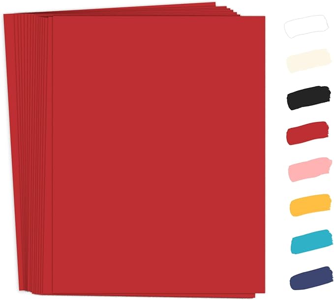 50 Pack Red Cardstock 8.5 x 11 65lb Printer Paper, Goefun Red Card Stock Paper for Christmas, Invitations, Cards Making and Craft