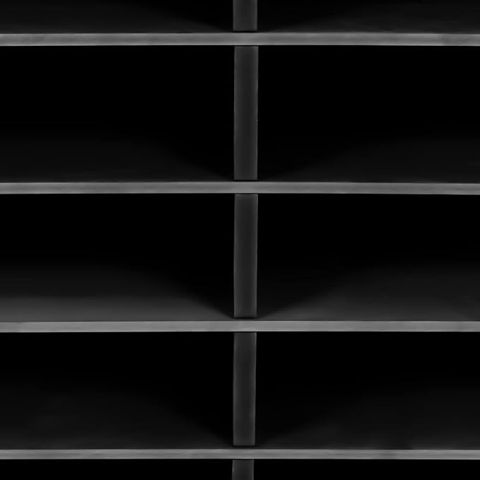 12 Slots Mail Sorters for Office, PVC Literature Organizer with Removable Shelves, Desktop Mail Center Paper Storage Cabinet for Files Magazines Documents, 8.9 * 2.3in Each Slot (12 Slots - Black)