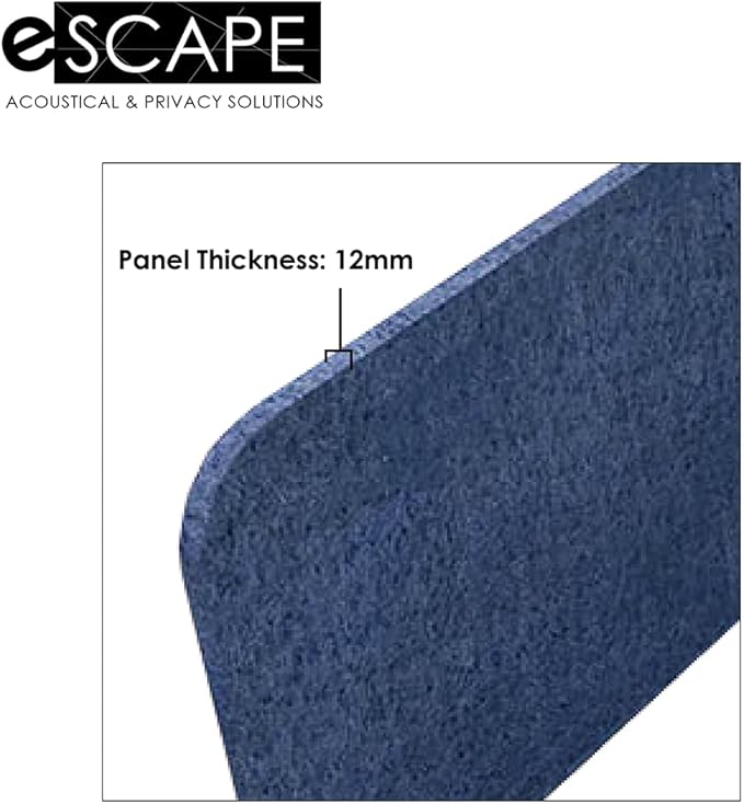 Escape 12" Freestanding Desk Divider | Eco-Friendly Acoustic Privacy Screen | Noise Reducing Desk Partition | 35" Wide | Orange Yellow