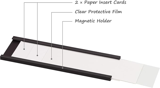 Realth C Channel Magnetic Label Holders 30 Pack 2" x 6" - Magnetic Strip for Shelving, Storage Bins, Classroom, Office, Library, Supermarket
