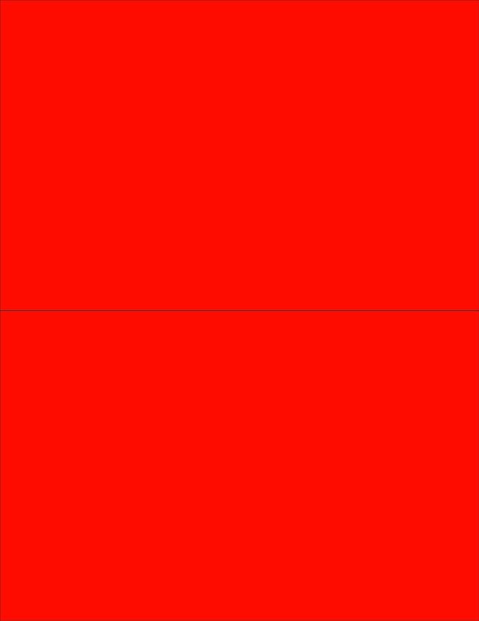 NextDayLabels - 8-1/2 x 11 Neon Color High Light Fluorescent Labels for Laser & Inkjet Printer (RED Fluorescent, 8-1/2" x 5-1/2" - 2 Per Page | 50 Labels)