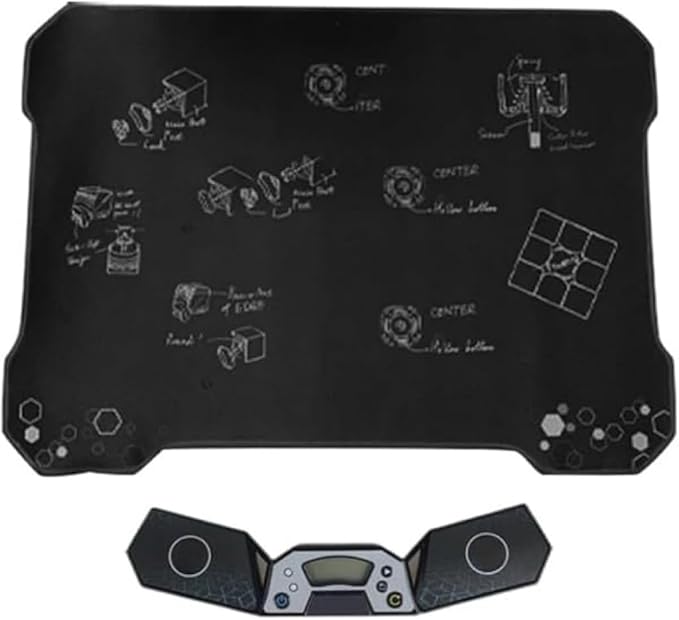 Timer with Mat for Professional Athletics, Touch Control Timer with Display, Timers for Cube Race Stack Competition a Great Gift for Boys and Girls(Black)