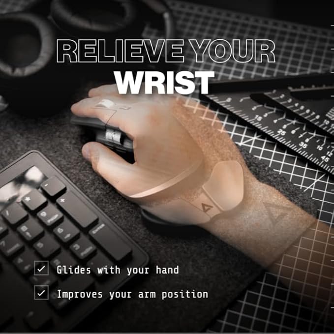 DELTAHUB Carpio G2.0 - Advanced Ergonomic Right-Handed Gaming Wrist Rest for Mouse - Superior Support for Serious Gamers - Anti-Fatigue, Smooth Glide (Large, Right, Green)