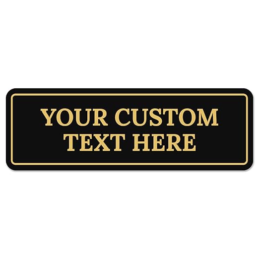 Custom Wall or Door Sign, Personalized Plaque Engraved Message for Bussiness, Property and Home Indoor/Outdoor, 4x12 Inches, Made in USA by Sigo Signs - Square