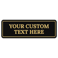 Custom Wall or Door Sign, Personalized Plaque Engraved Message for Bussiness, Property and Home Indoor/Outdoor, 4x12 Inches, Made in USA by Sigo Signs - Square