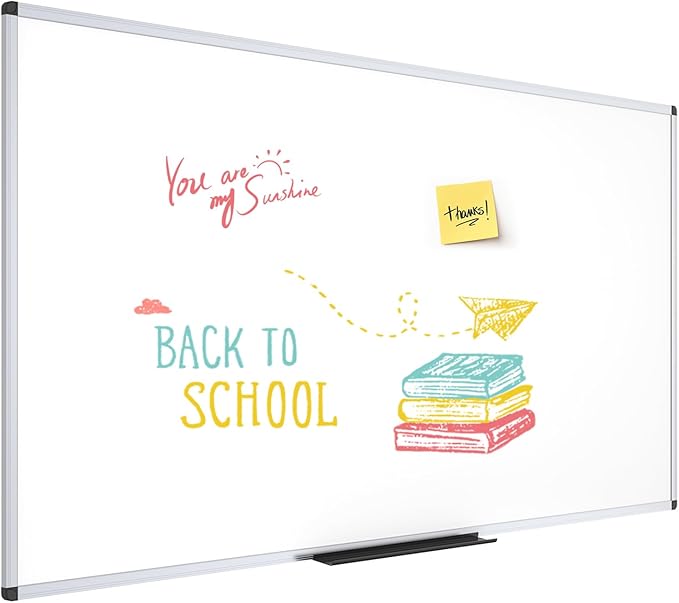 VIZ-PRO Dry Erase Board/Whiteboard, 72 x 48 Inches, Wall Mounted Board for School Office and Home 6' x 4'