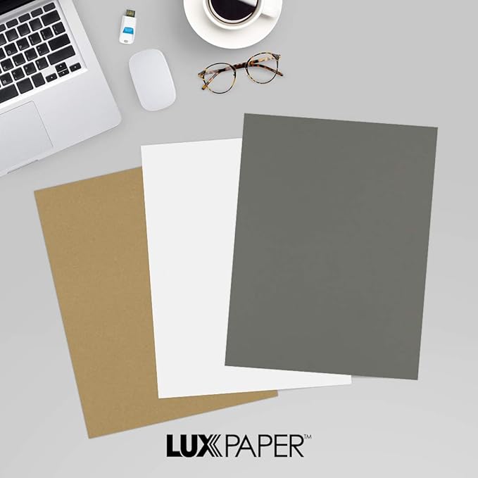 LUXPaper 8.5" x 11" Paper | Letter Size | Smoke Gray | 80lb. Text | 500 Qty