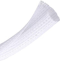 CrocSee 25ft - 1.25 inch Braided Cable Management Sleeve Cord Protector - Self-Wrapping Split Wire Loom for TV/Computer/Home Theater/Engine Bay - White