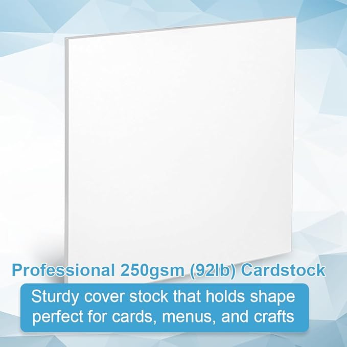 Cardstock Paper - Plain Heavy White Stock, Cover Stock Paper, 92lb(250 gsm) Cover Stock Paper, 8.5" x 14", 100 Sheets, Cardstock Paper for Printer, Resume, Scrapbooks, Art, Crafts, Business Cards