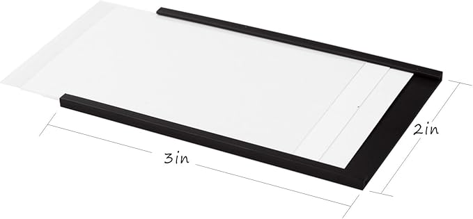 Realth C Channel Magnetic Label Holders 2'' x 3'' 50 Pack, Magnetic File Cabinet Labels with Paper Inserts and Clear Plastic Protectors, Magnetic Card Holders for Metal Racks, Shelf, Locker, Tool Box