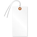 SmartSign Blank Tyvek Shipping Tags with Wire, Size #8 | 6 1/4" x 3 1/8", Pack of 100, White
