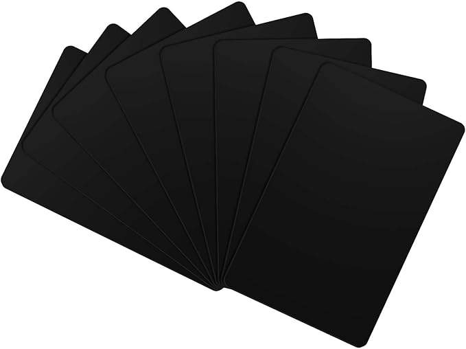 250 Pack - Premium Blank PVC Cards for ID Badge Printers - Premium Quality Black CR80 30 Mil (CR8030) by KLMNDUO - Compatible with Most Photo ID Badge Printers(Black)