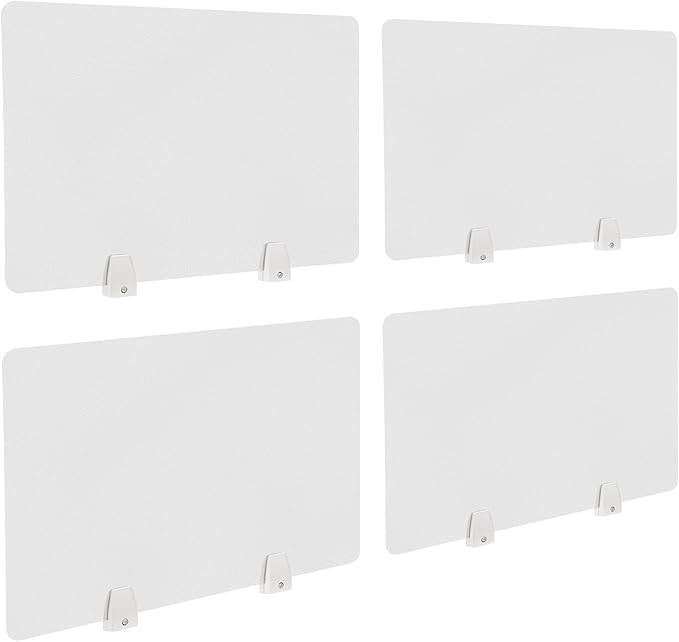 4PCS Desk Dividers Office Partitions, Privacy Desk Panel Protective, Acrylic Plexiglass Shield with Clamps for Offices Schools Call Centers - 23.6”L X15.8”W