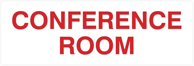 Signs ByLITA Basic Conference Room Sign (White/Red) - Large