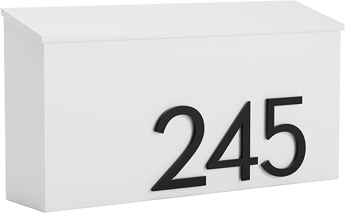 post & porch The OG Mailbox | Wall Mounted Mailbox | Black/Brown/White/Grey, 1 Size, Weatherproof Mail Box for Outside | Customizable (White)