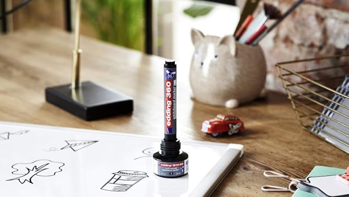 edding 360 whiteboardmarker - blauw - 10 whiteboardstiften - ronde punt 1,5 - 3 mm - boardmarker uitwisbaar - voor whiteboard, flipchart, magneetbord, prikbord, memobord - sketchnotes - navulbaar
