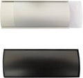 Set of 2 Curved Name Plate Holder for Doors 8" x 3" Wall Mount Office Business Door Sign Holder Aluminum Sign Frame with Adhesive Tape Plastic Film for Office Business Display(Silver)