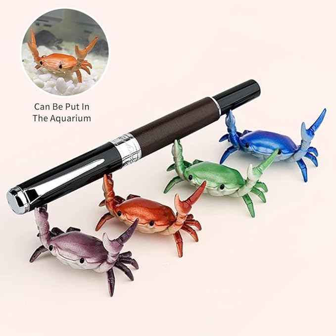 Crab Pen Holder for Desk, Cute Multifunctional Weightlifting Desk Crab Pencil Holder Organizer for Pens, Pencils & Makeup, Funny Desktop Decor Gift for Home Office School (Purple)