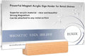 ECKEK Magnetic Sign Holder Grip Holder, Powerful Magnet, Acrylic Sign Holder for Retail Shelves Display Store Vendor Event Warehouse and Shop Supplies (Wood Base 210*100mm/ 8.27*3.94inches)