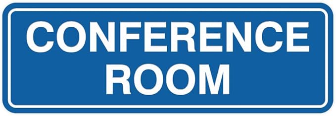 Standard Conference Room Sign - Blue - Small 1 Pack