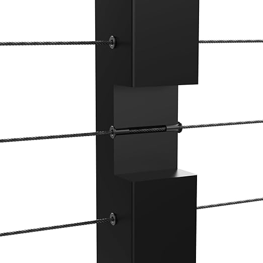 BLIKA 120 Pack Black Stainless Steel Protector Sleeves for 1/8" 5/32" or 3/16" Deck Cable Railing, for Wood/Composite Posts, T316 Marine Grade, Black Cable Railing Protector Sleeves