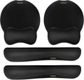 VAGAU Premium Keyboard Wrist Rest and Mouse Pad Wrist Support, Ergonomic Memory Foam Set for Office, Laptop, Mac, Computer and Gaming, Comfortable Typing &Wrist Pain Relief (2 Pack)