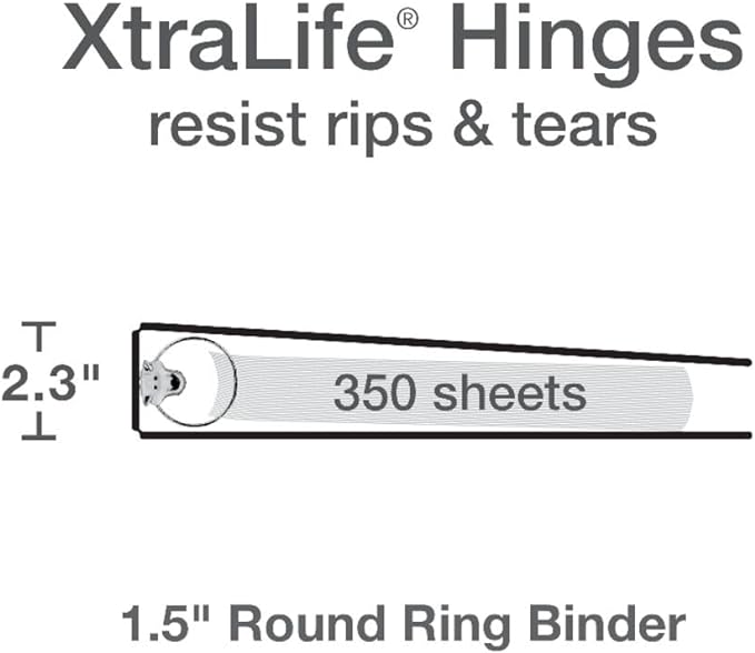 Oxford Cardinal 3 Ring Binders, Binders for School and Office, Durable 1.5 Inch, Round Rings, Holds 350 Sheets, ClearVue Presentation View, Non-Stick, Assorted Bright Colors, 4 Pack (79553)