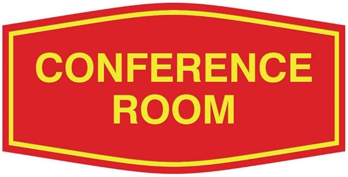 Fancy Conference Room Sign (Red/Yellow) - Medium