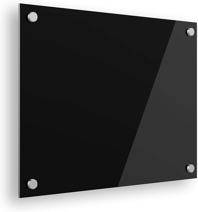 Ships Next Day, Made in USA - Acrylic Dry Erase Board | Non-Magnetic Dry Erase Board | Hanging Frameless White Board | Acrylic for Office, School and Home Walls | for Kids & Adults (Black - 18x24)