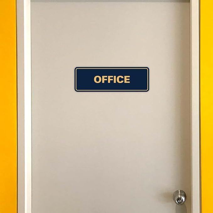 Signs ByLITA Standard Office Sign - Professional Business Signage - Easy to Install (Black Gold) - Medium 1 Pack