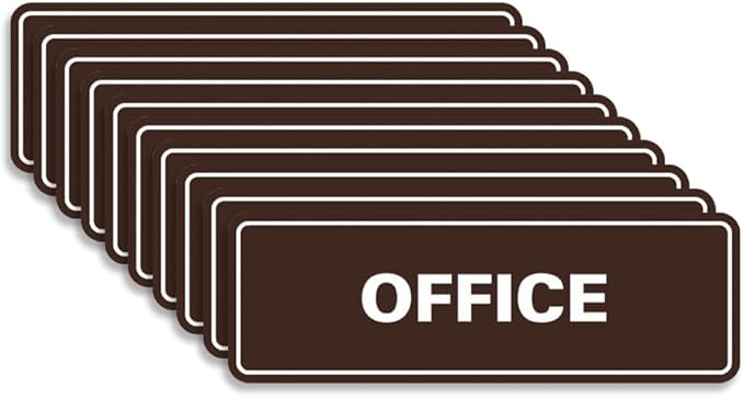 Signs ByLITA Standard Office Sign - Professional Business Signage - Easy to Install (Dark Brown) - Medium 10 Pack