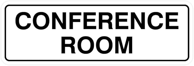 Standard Conference Room Sign - White - Medium 2 Pack