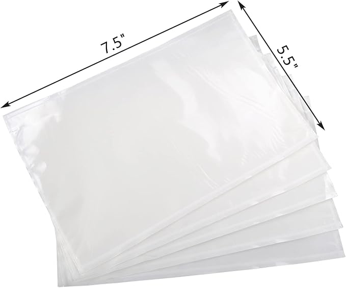 RyhamPaper Packing List Envelopes, Clear 7.5" x 5.5" Self Adhesive Shipping Labels Envelope Pouches (800 Pack)